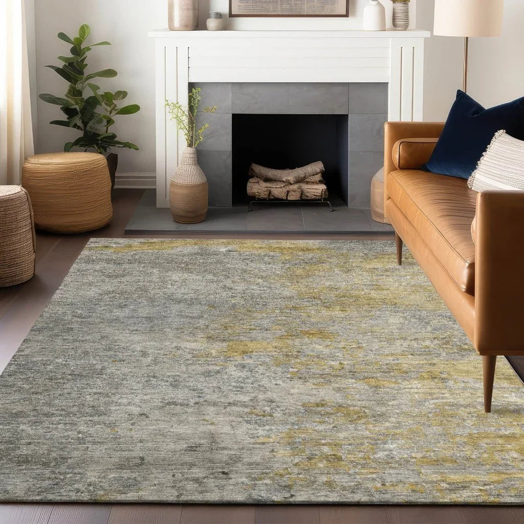 LOOMLAN Rugs Oronte Gray Washable Indoor-Outdoor Rug