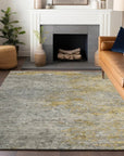 LOOMLAN Rugs Oronte Gray Washable Indoor-Outdoor Rug