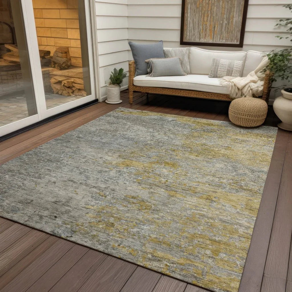 LOOMLAN Rugs Oronte Gray Washable Indoor-Outdoor Rug