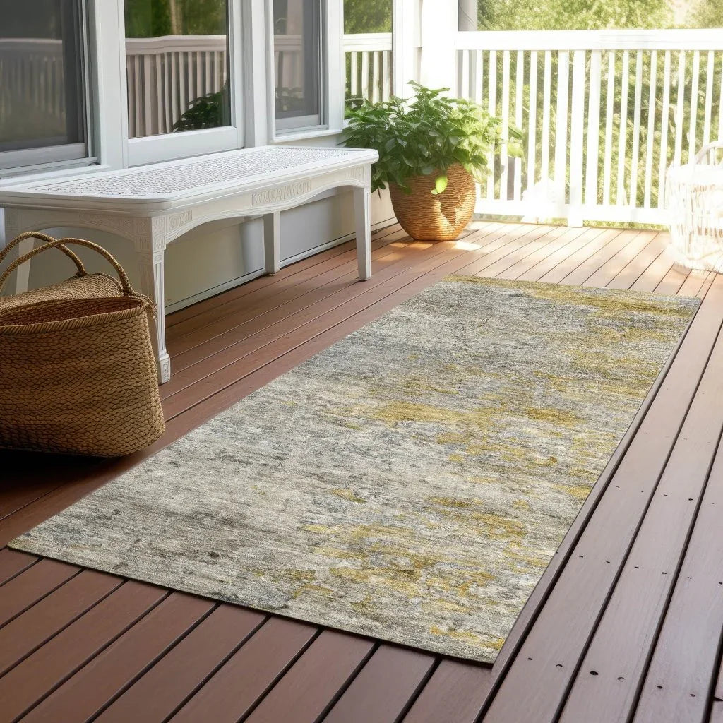 LOOMLAN Rugs Oronte Gray Washable Indoor-Outdoor Rug