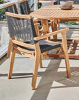 Oslo Teak Outdoor Stacking Armchair 2PC - LOOMLAN - HiTeak - Outdoor Dining Chairs