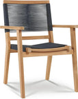 Oslo Teak Outdoor Stacking Armchair 2PC - LOOMLAN - HiTeak - Outdoor Dining Chairs
