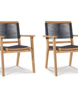 Oslo Teak Outdoor Stacking Armchair 2PC - LOOMLAN - HiTeak - Outdoor Dining Chairs