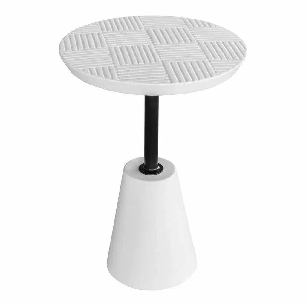 Outdoor Accent Table White - LOOMLAN - Moe&#39;s Home - Outdoor Side Tables