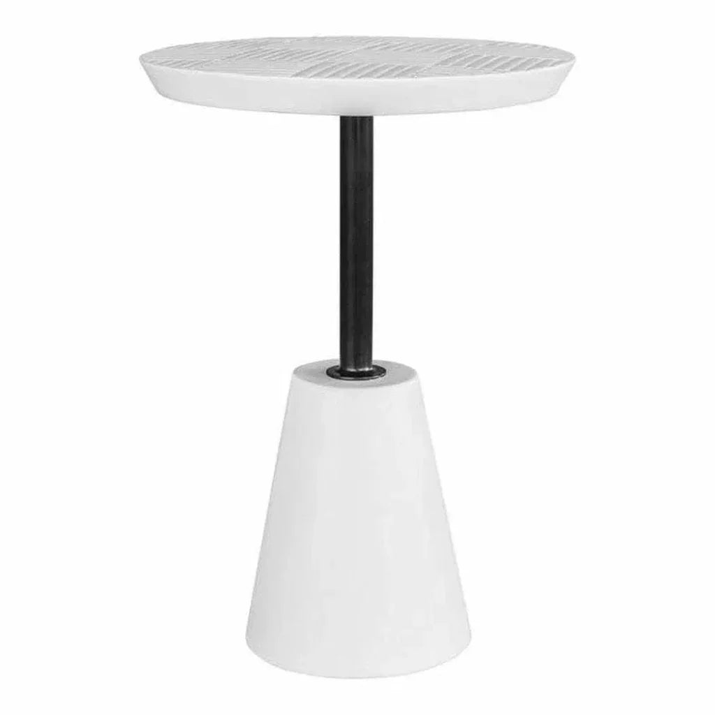 Outdoor Accent Table White - LOOMLAN - Moe&#39;s Home - Outdoor Side Tables