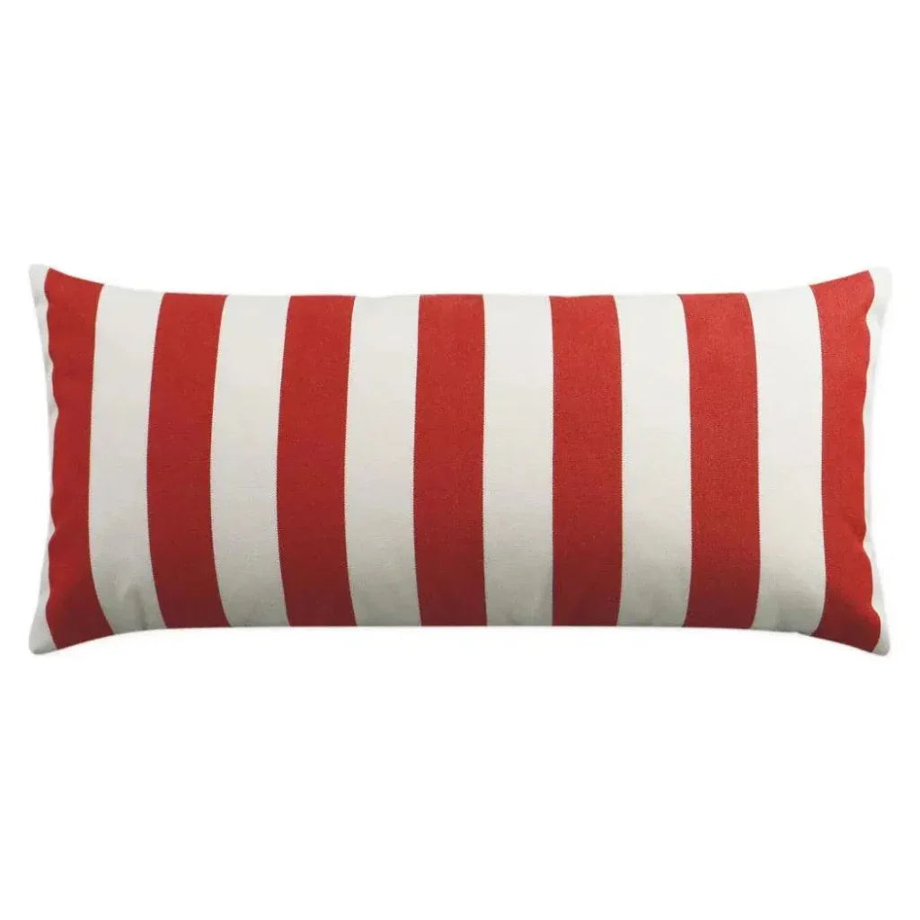 Outdoor Café Stripe Lumbar Pillow - Red - LOOMLAN - D.V. Kap - Outdoor Pillows
