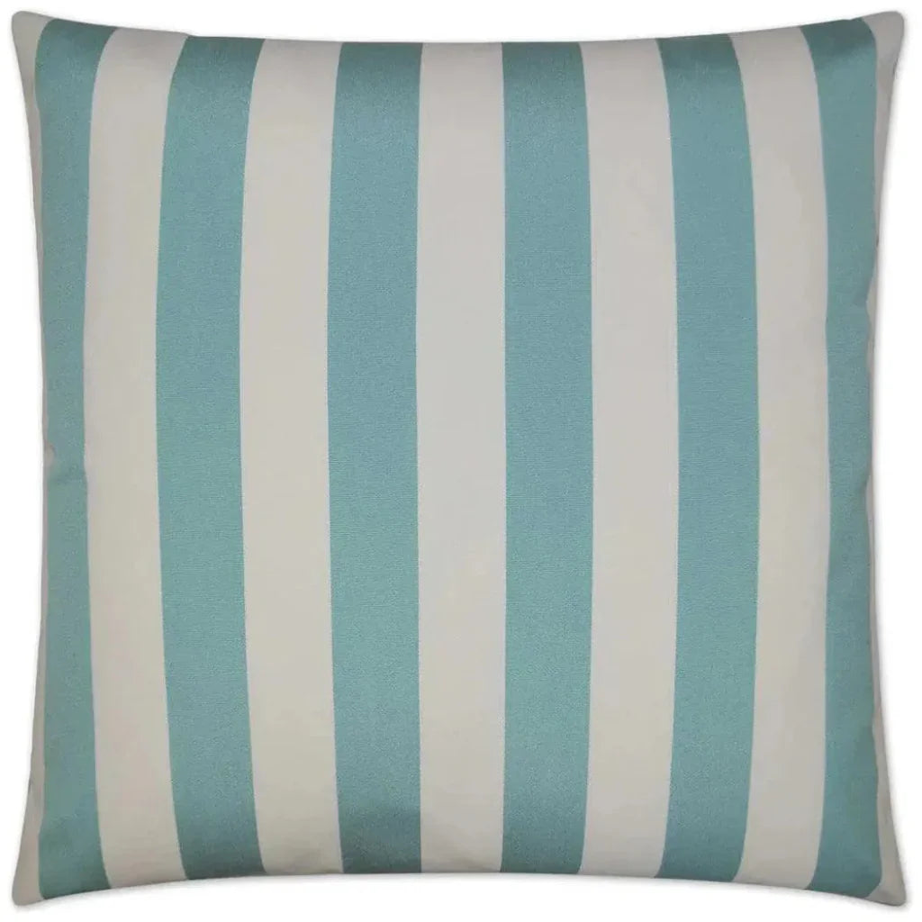 Outdoor Café Stripe Pillow - Aqua - LOOMLAN - D.V. Kap - Outdoor Pillows