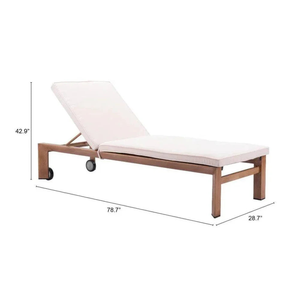 Outdoor Chaise Lounge Aluminum Water Resistant Olefin - LOOMLAN - Zuo Modern - Outdoor Chaises