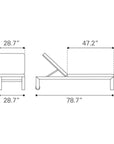 Outdoor Chaise Lounge Aluminum Water Resistant Olefin - LOOMLAN - Zuo Modern - Outdoor Chaises