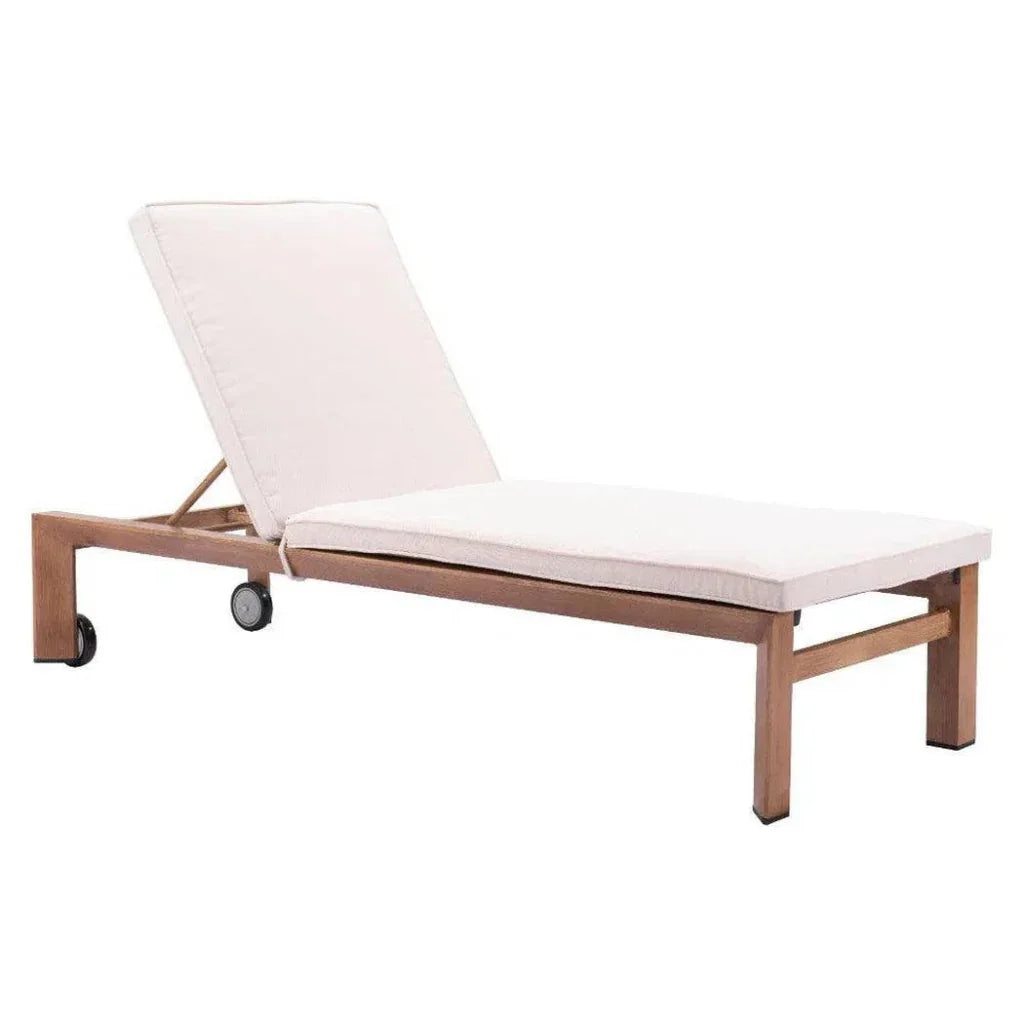 Outdoor Chaise Lounge Aluminum Water Resistant Olefin - LOOMLAN - Zuo Modern - Outdoor Chaises
