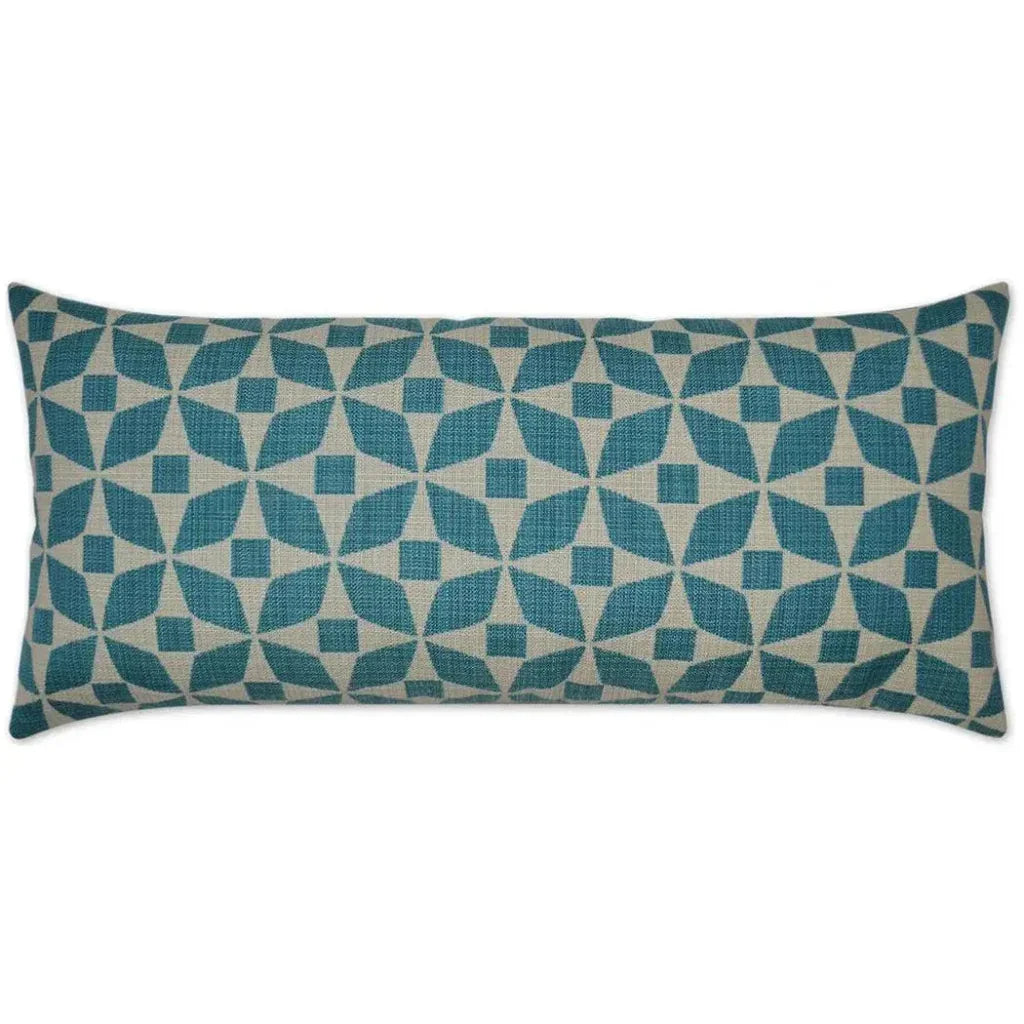 Outdoor Marquee Lumbar Pillow - Turquoise - LOOMLAN - D.V. Kap - Outdoor Pillows