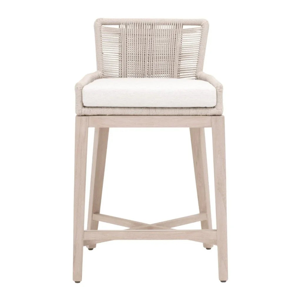 Overlay Olefin Fabric Outdoor Counter Stool - LOOMLAN - Essentials For Living - Outdoor Counter Stools