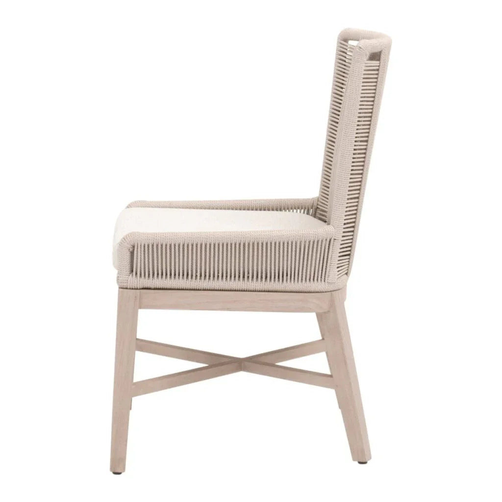Overlay Olefin Fabric Outdoor Dining Chair (Set of 2) - LOOMLAN - Essentials For Living - Outdoor Dining Chairs