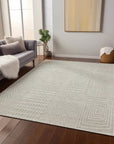 LOOMLAN Rugs Owen Beige Washable Indoor-Outdoor Rug