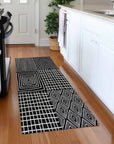 LOOMLAN Rugs Owen Black Washable Indoor-Outdoor Rug
