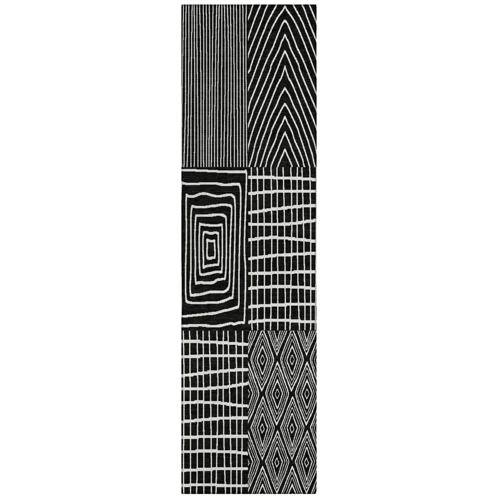 LOOMLAN Rugs Owen Black Washable Indoor-Outdoor Rug