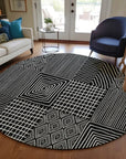 LOOMLAN Rugs Owen Black Washable Indoor-Outdoor Rug