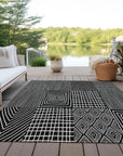 LOOMLAN Rugs Owen Black Washable Indoor-Outdoor Rug