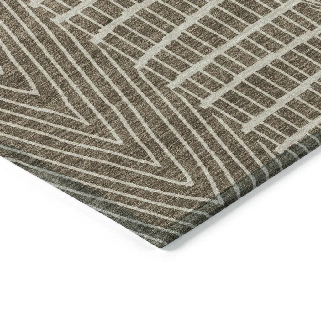 LOOMLAN Rugs Owen Brown Washable Indoor-Outdoor Rug