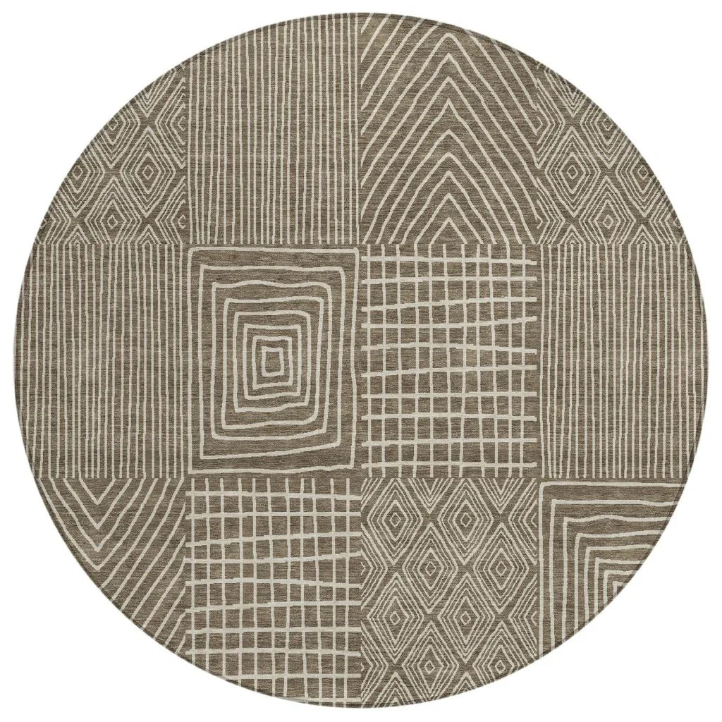 LOOMLAN Rugs Owen Brown Washable Indoor-Outdoor Rug