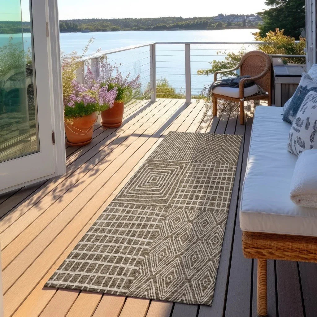 LOOMLAN Rugs Owen Brown Washable Indoor-Outdoor Rug