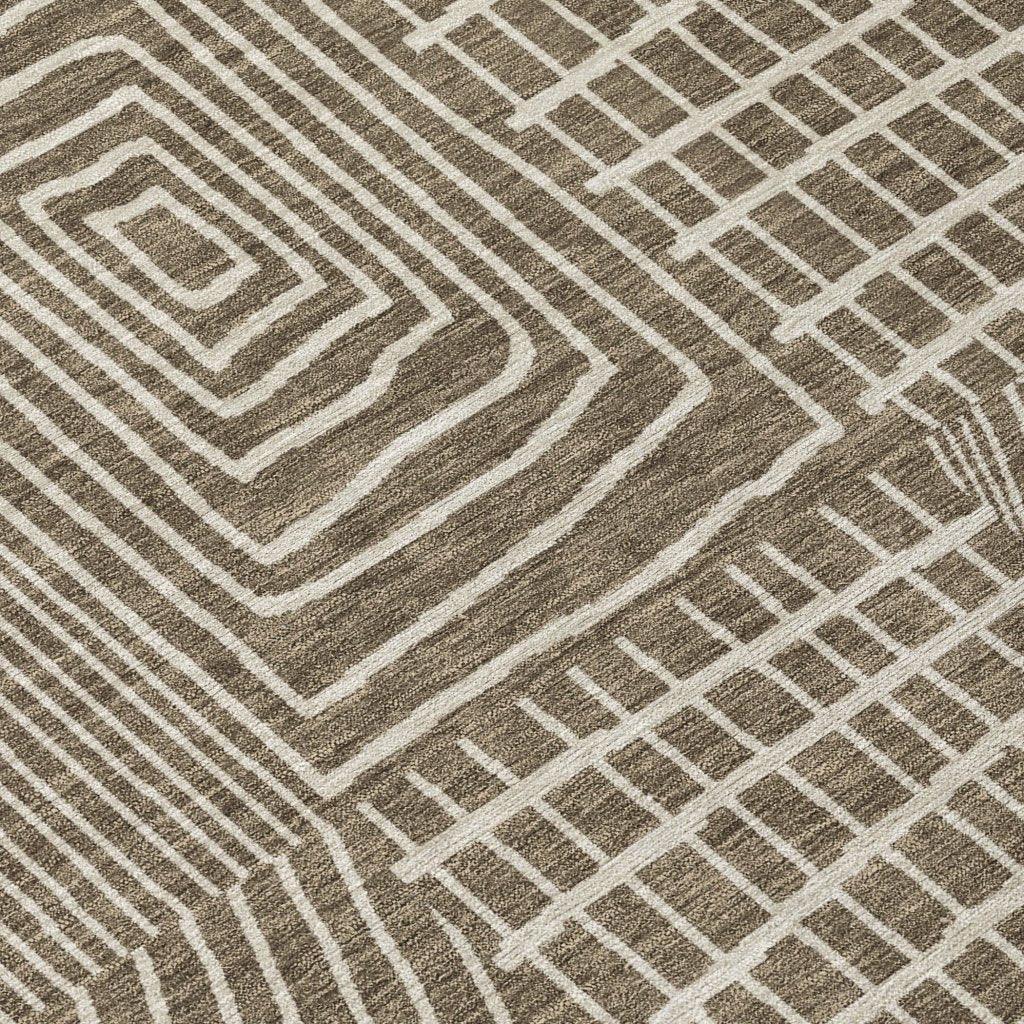 LOOMLAN Rugs Owen Brown Washable Indoor-Outdoor Rug