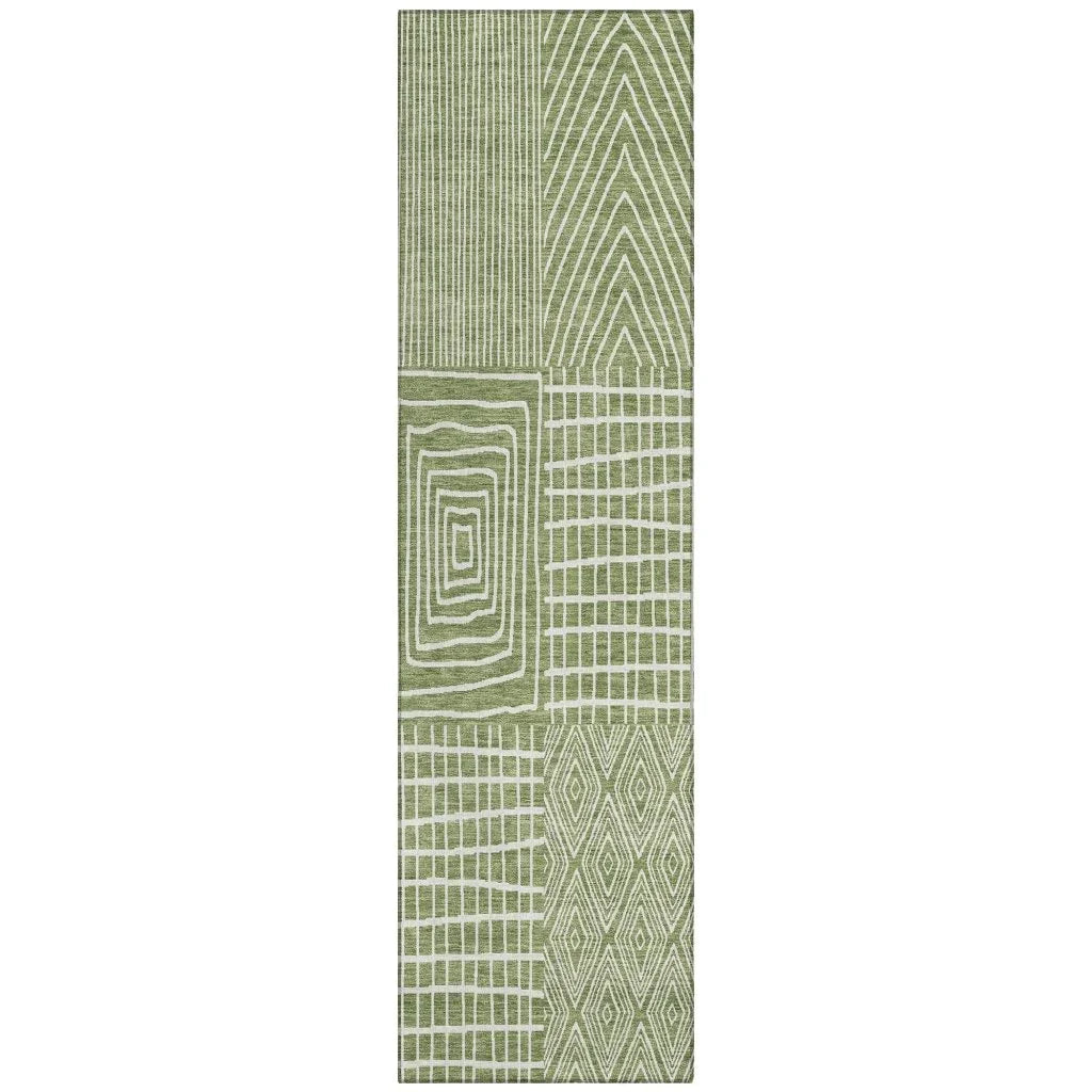 LOOMLAN Rugs Owen Green Washable Indoor-Outdoor Rug