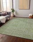 LOOMLAN Rugs Owen Green Washable Indoor-Outdoor Rug