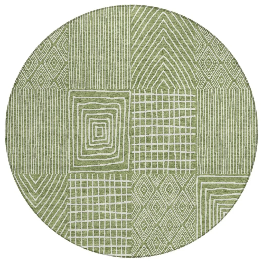LOOMLAN Rugs Owen Green Washable Indoor-Outdoor Rug