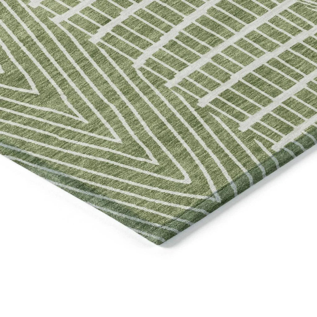 LOOMLAN Rugs Owen Green Washable Indoor-Outdoor Rug