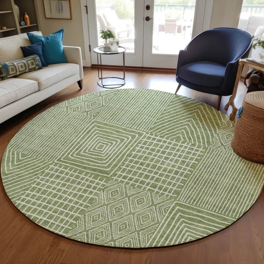 LOOMLAN Rugs Owen Green Washable Indoor-Outdoor Rug