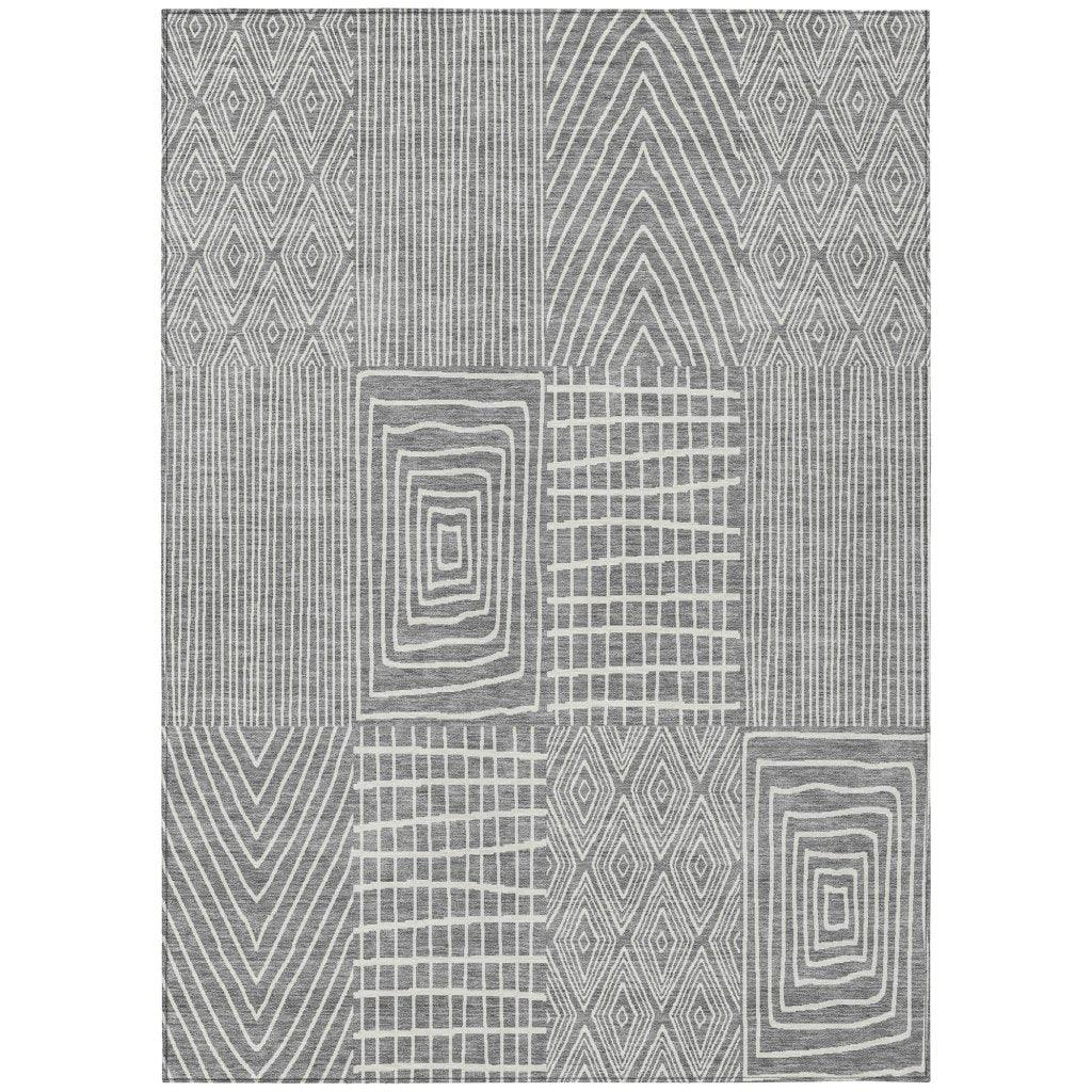 LOOMLAN Rugs Owen Grey Washable Indoor-Outdoor Rug