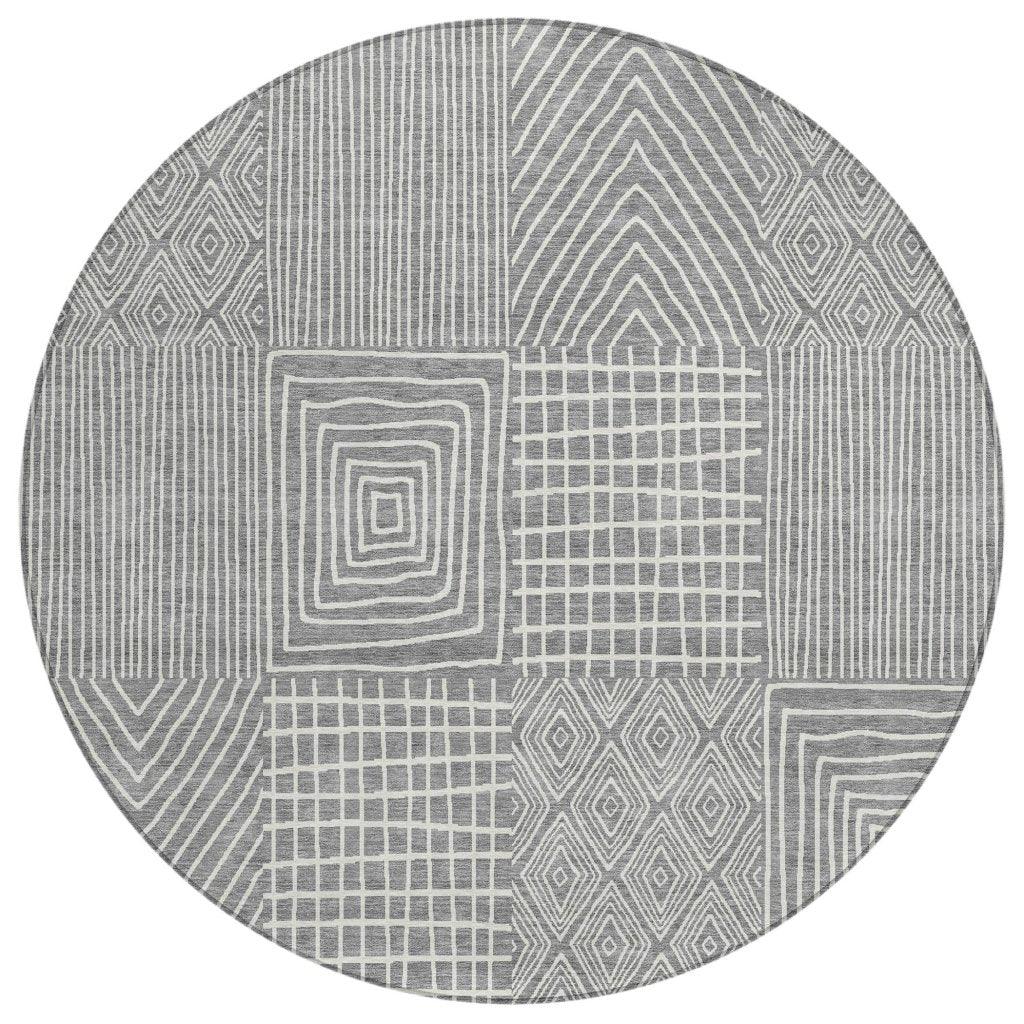 LOOMLAN Rugs Owen Grey Washable Indoor-Outdoor Rug