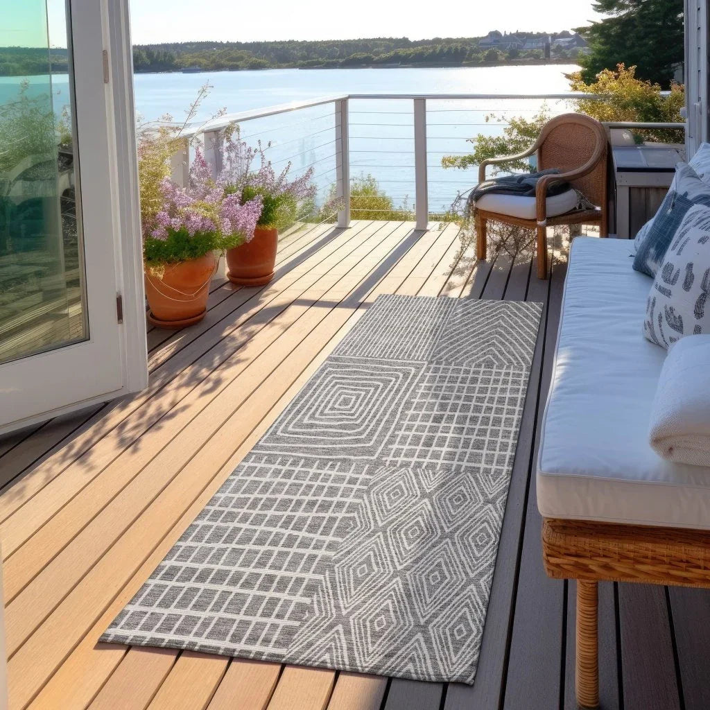 LOOMLAN Rugs Owen Grey Washable Indoor-Outdoor Rug