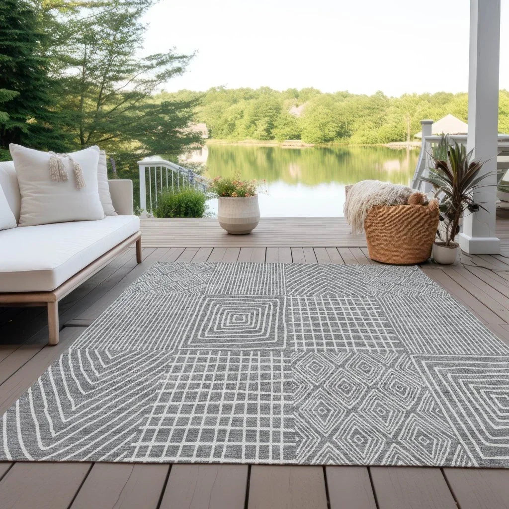 LOOMLAN Rugs Owen Grey Washable Indoor-Outdoor Rug