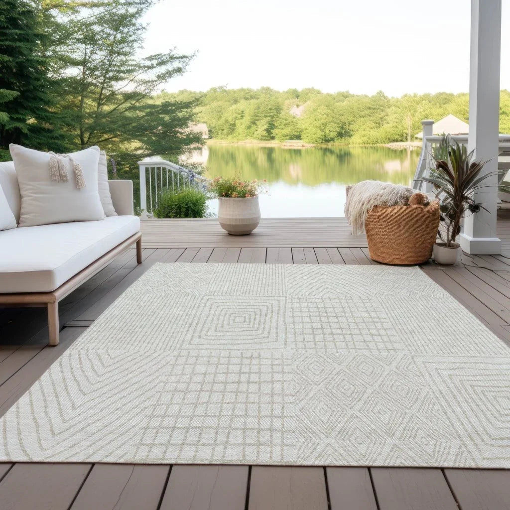 LOOMLAN Rugs Owen Ivory Washable Indoor-Outdoor Rug