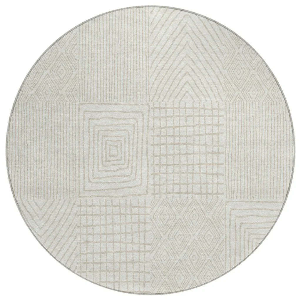 LOOMLAN Rugs Owen Ivory Washable Indoor-Outdoor Rug