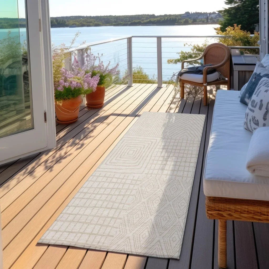 LOOMLAN Rugs Owen Ivory Washable Indoor-Outdoor Rug