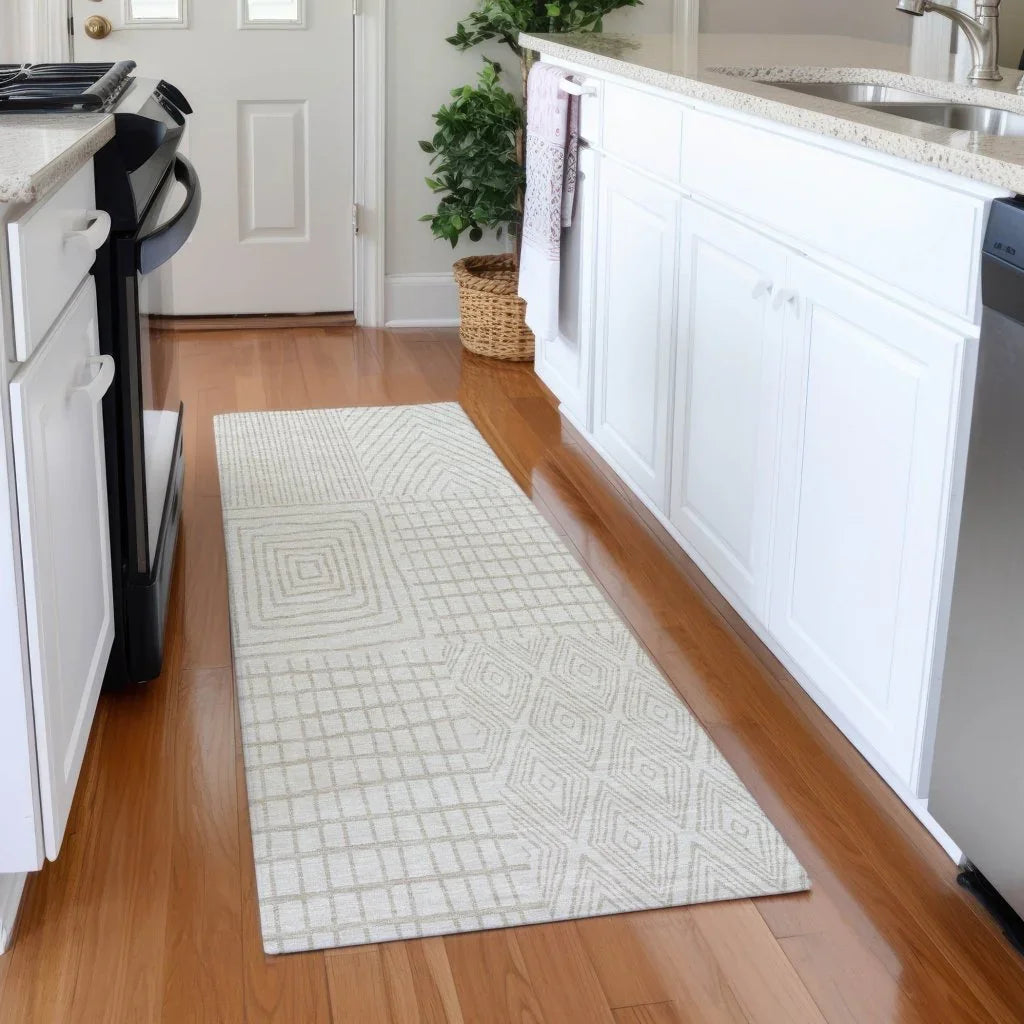 LOOMLAN Rugs Owen Ivory Washable Indoor-Outdoor Rug