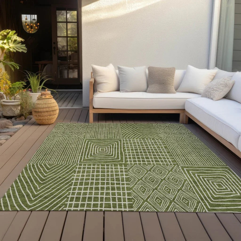 LOOMLAN Rugs Owen Olive Washable Indoor-Outdoor Rug