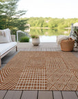 LOOMLAN Rugs Owen Orange Washable Indoor-Outdoor Rug
