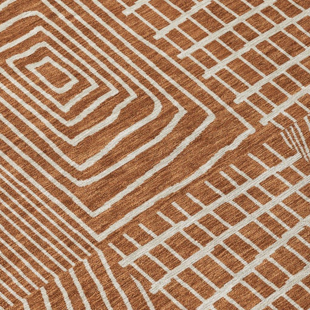 LOOMLAN Rugs Owen Orange Washable Indoor-Outdoor Rug