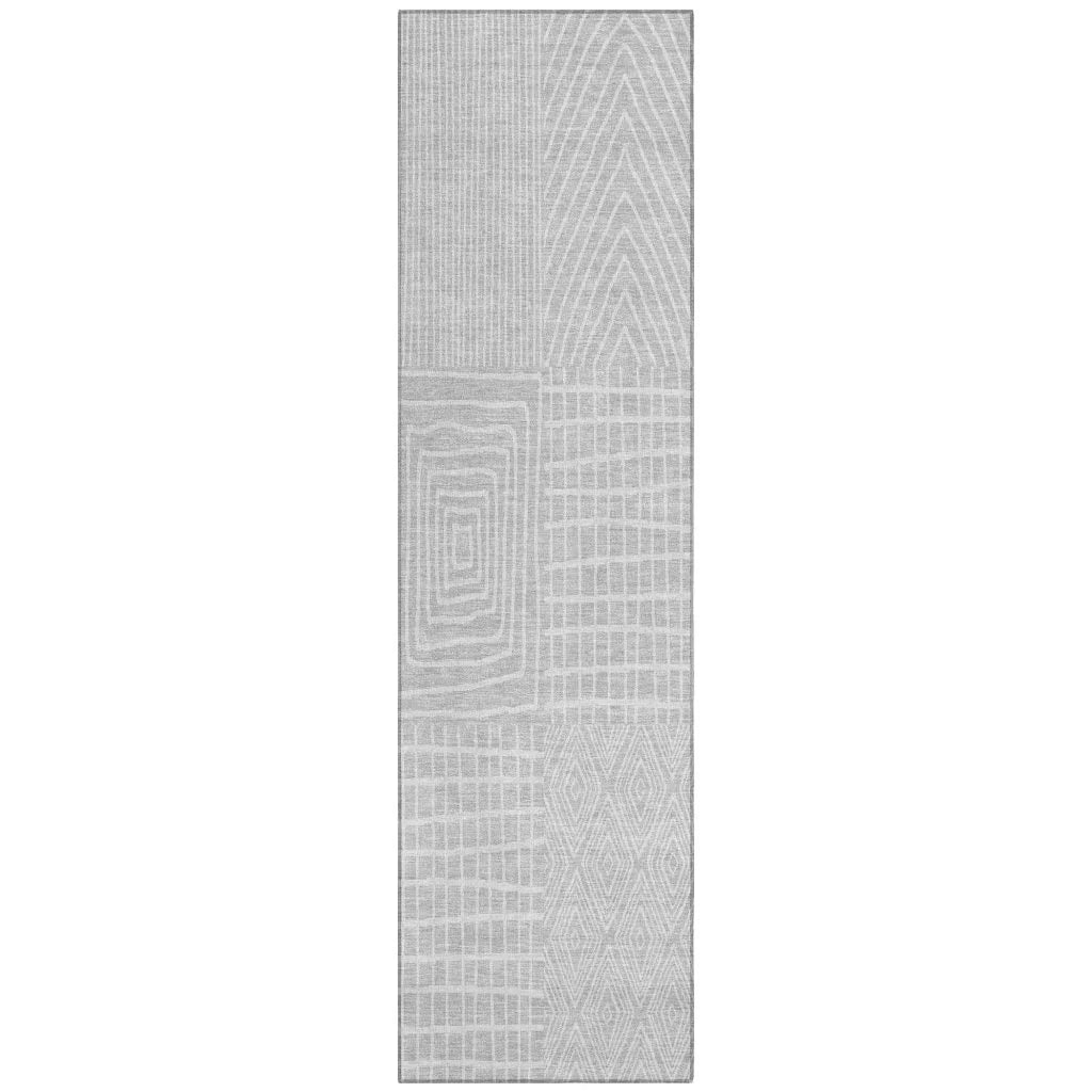 LOOMLAN Rugs Owen Silver Washable Indoor-Outdoor Rug