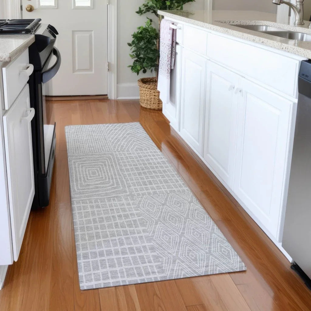 LOOMLAN Rugs Owen Silver Washable Indoor-Outdoor Rug