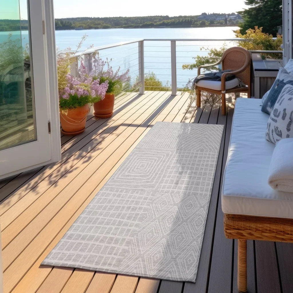 LOOMLAN Rugs Owen Silver Washable Indoor-Outdoor Rug