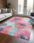 LOOMLAN Rugs Palazira Pink Washable Indoor-Outdoor Rug