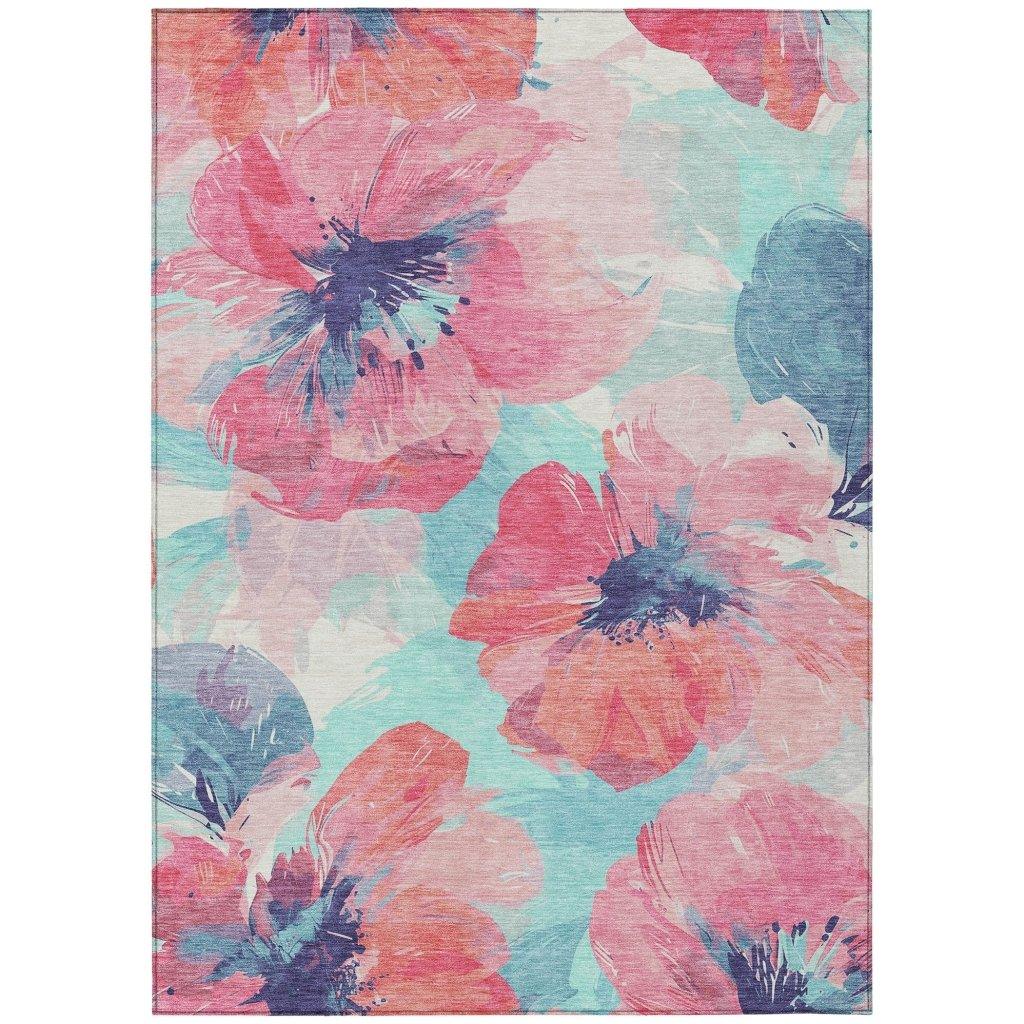 LOOMLAN Rugs Palazira Pink Washable Indoor-Outdoor Rug