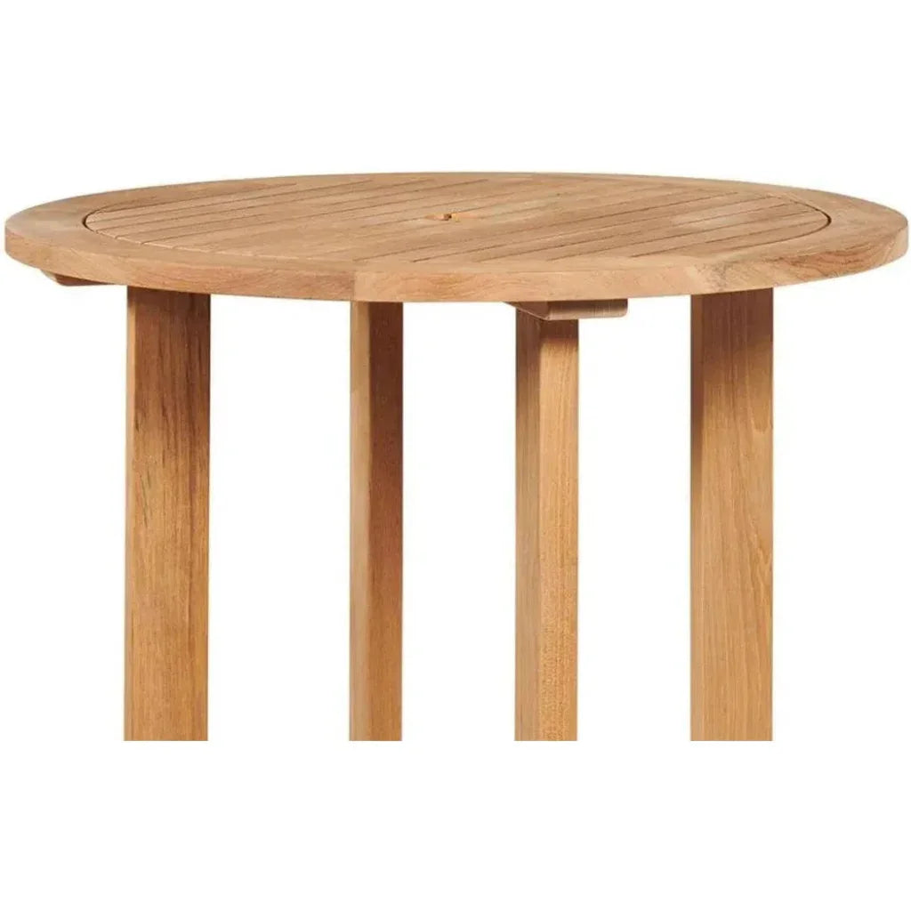 Palm 3 - Piece Round Bar Height Teak Outdoor Dining Set - LOOMLAN - HiTeak - Outdoor Dining Sets