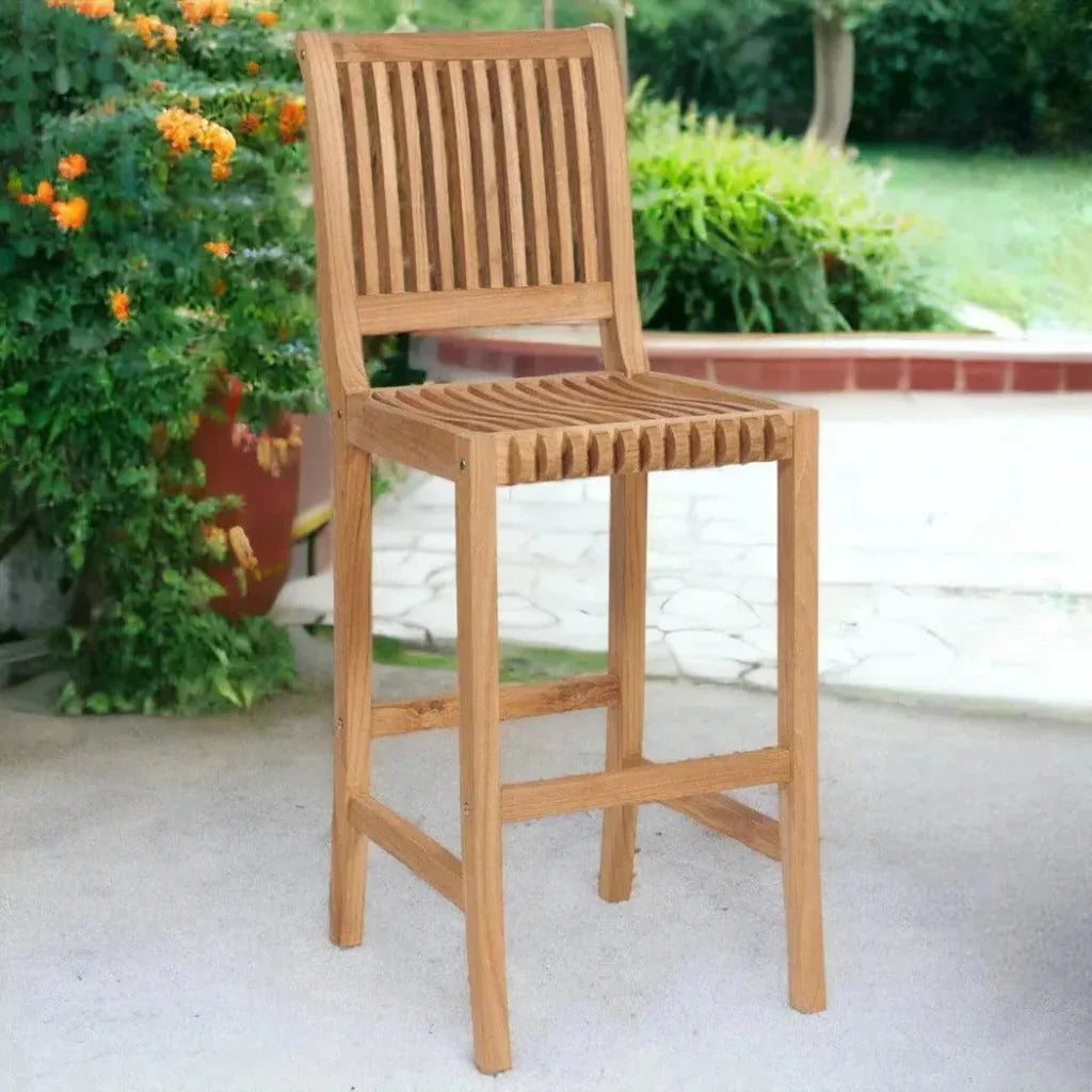 Palm 3 - Piece Round Bar Height Teak Outdoor Dining Set - LOOMLAN - HiTeak - Outdoor Dining Sets