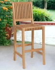 Palm 3 - Piece Round Bar Height Teak Outdoor Dining Set - LOOMLAN - HiTeak - Outdoor Dining Sets